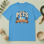 Pet Lover T‑Shirt — "The Pets Run This House" Retro Graphic