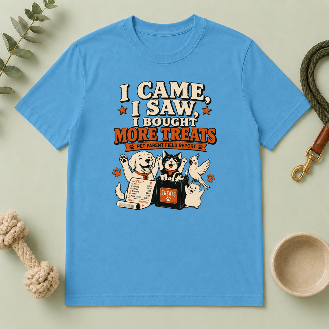 I Came, I Saw, I Bought More Treats Multi-Pet Lifestyle T-Shirt