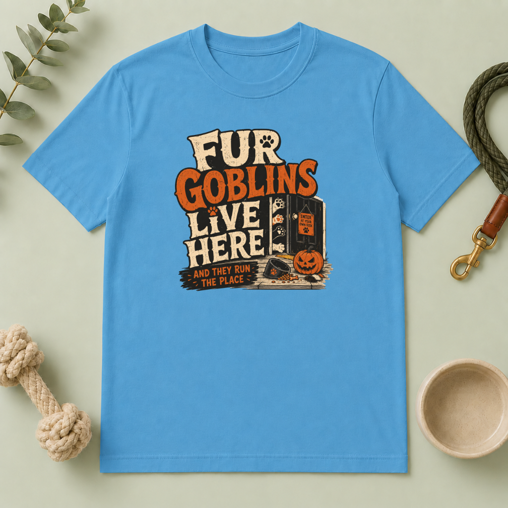 Fur Goblins Live Here Halloween Pet T-Shirt