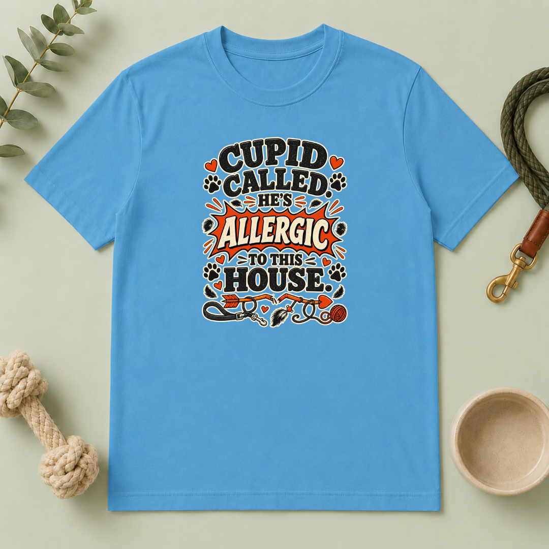 Cupid Called He’s Allergic to This House Valentine Pet T-Shirt