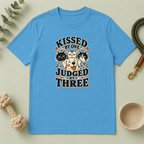 Kissed by One Judged by Three Valentine Pet T-Shirt