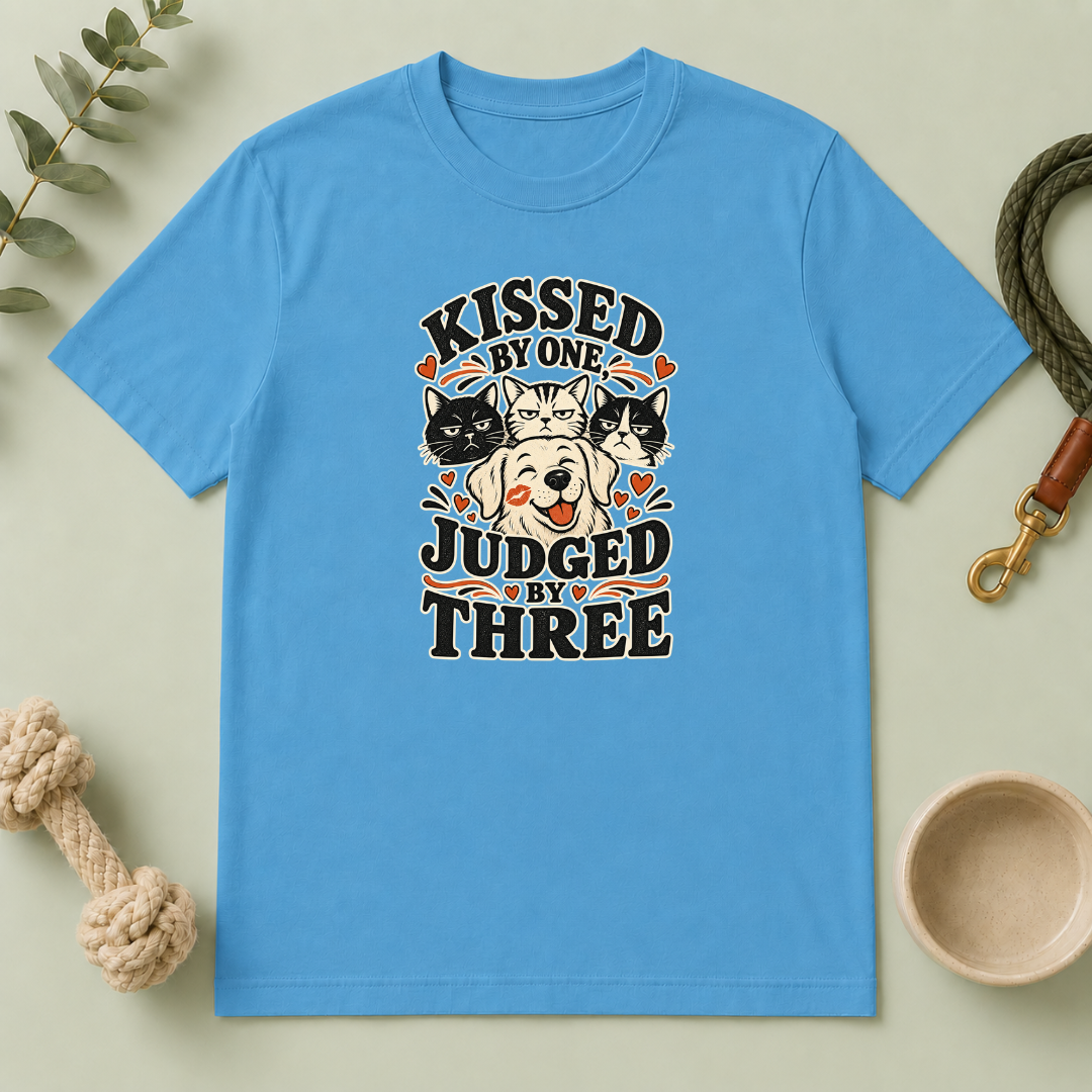Kissed by One Judged by Three Valentine Pet T-Shirt