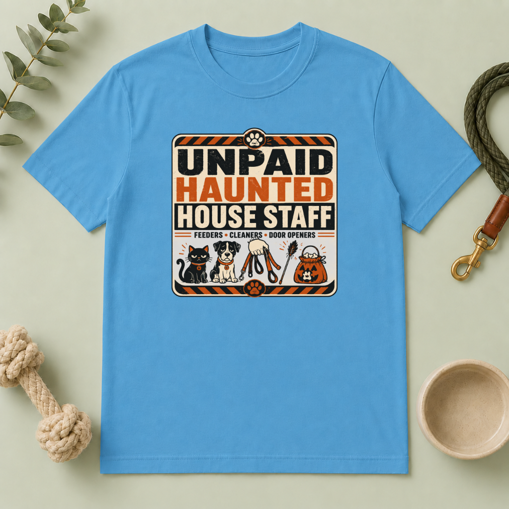 Unpaid Haunted House Staff Halloween Pet T-Shirt