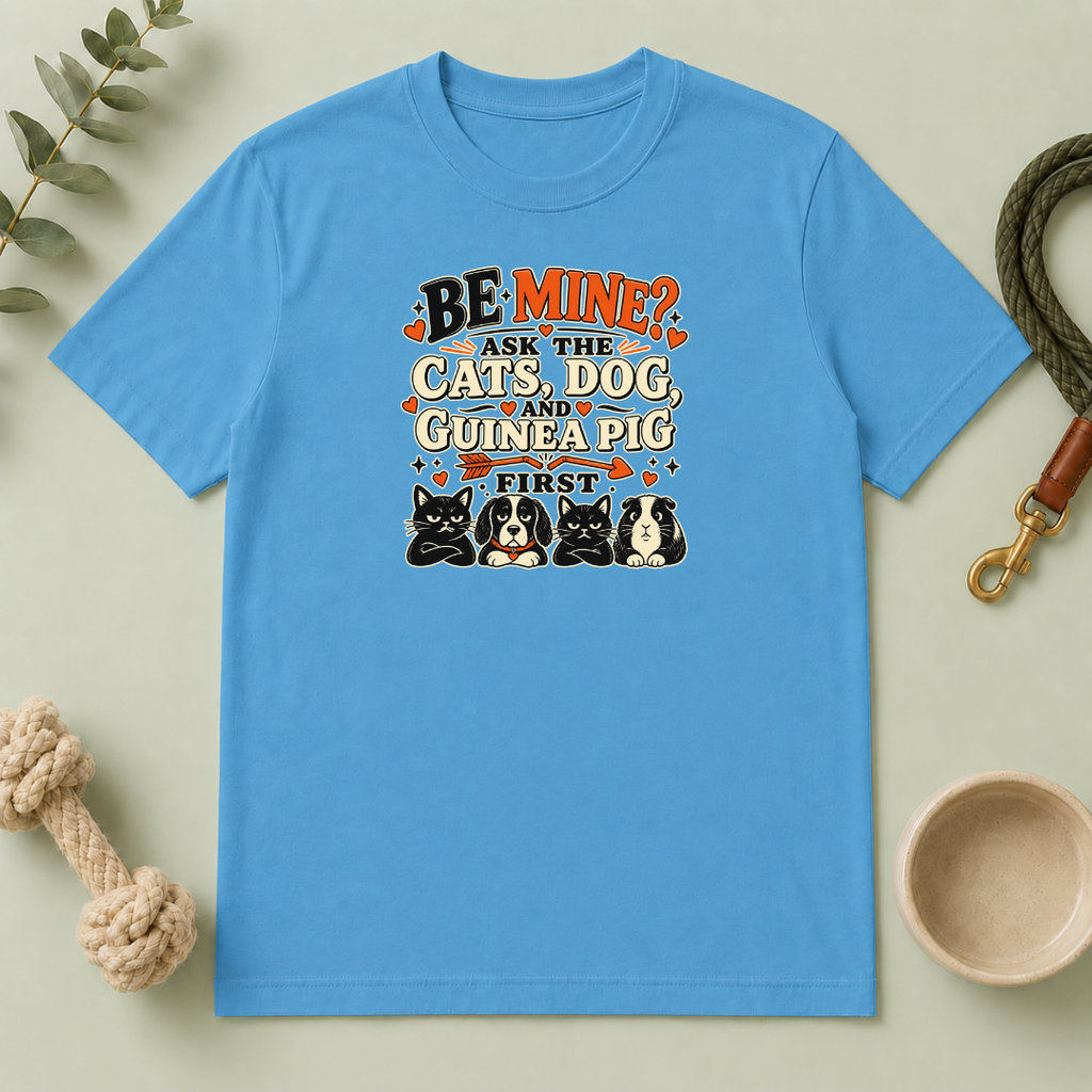 Be Mine? Ask the Cats, Dog & Guinea Pig First Valentine T-Shirt