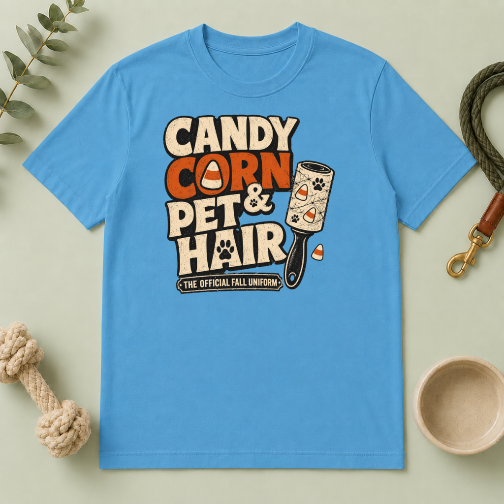 Candy Corn & Pet Hair Halloween T-Shirt