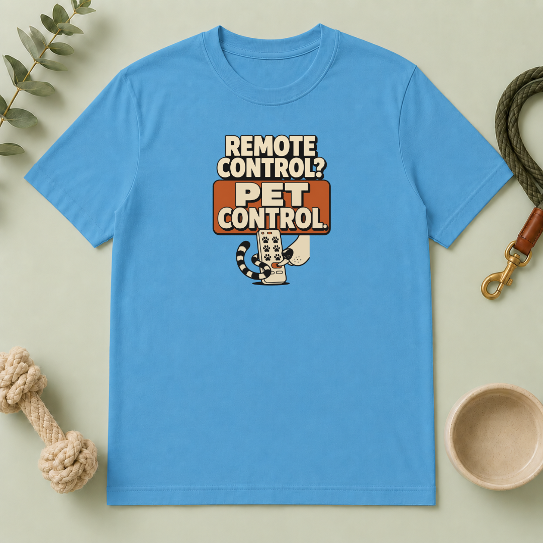 Pet Control T‑Shirt — "Remote Control? Pet Control." Retro Graphic Tee for Pet Lovers