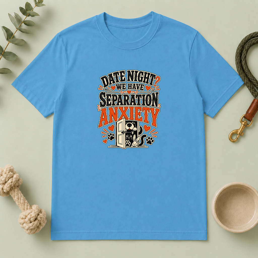 Date Night Separation Anxiety Valentine Pet T-Shirt