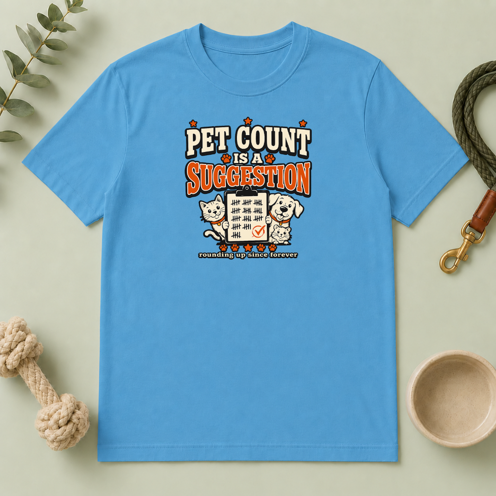 "Pet Count Is A Suggestion" Cute Cat & Dog Graphic Tee
