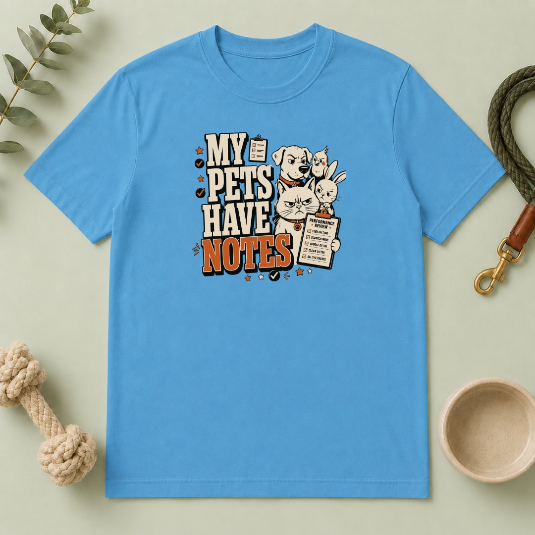 "My Pets Have Notes" Cute Vintage Pet Lover Graphic Tee