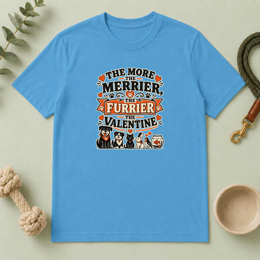 The More the Merrier the Furrier Valentine Pet T-Shirt
