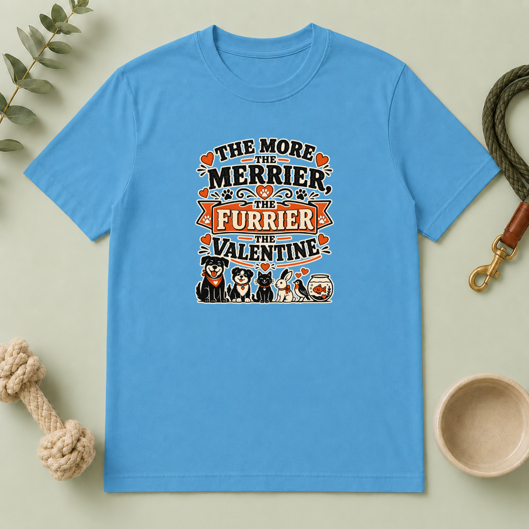The More the Merrier the Furrier Valentine Pet T-Shirt