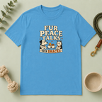 Fur Peace Talks Over Snacks – Dog & Cat Rivalry T-Shirt