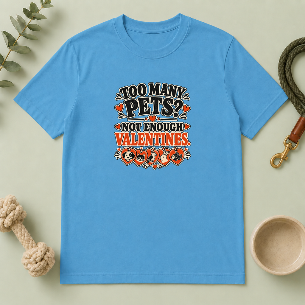 Too Many Pets Not Enough Valentines Pet Lover T-Shirt
