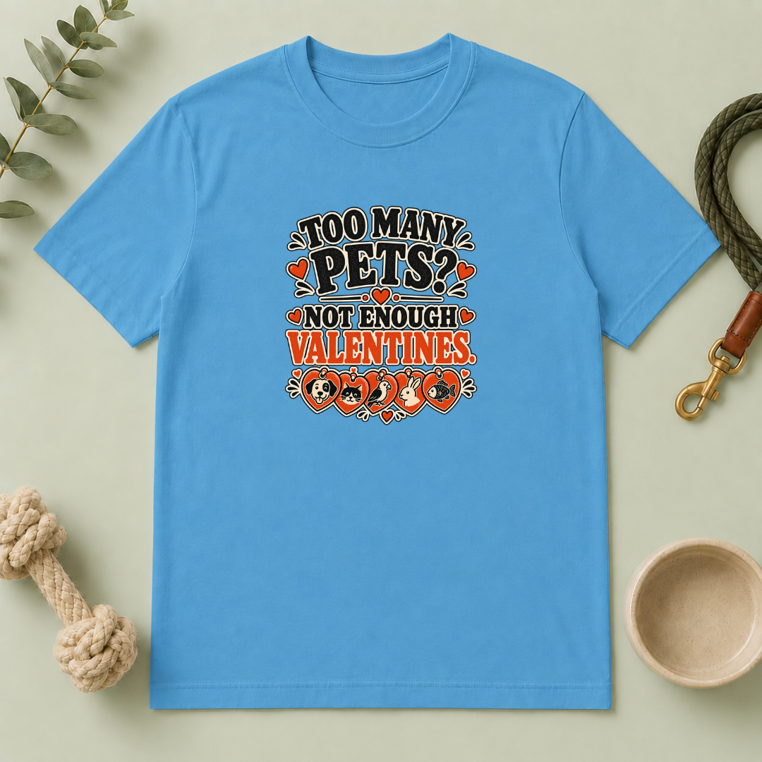 Too Many Pets Not Enough Valentines Pet Lover T-Shirt