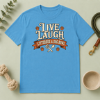 Live Laugh Litterbox & Dog Bowl – Dog & Cat Rivalry T-Shirt
