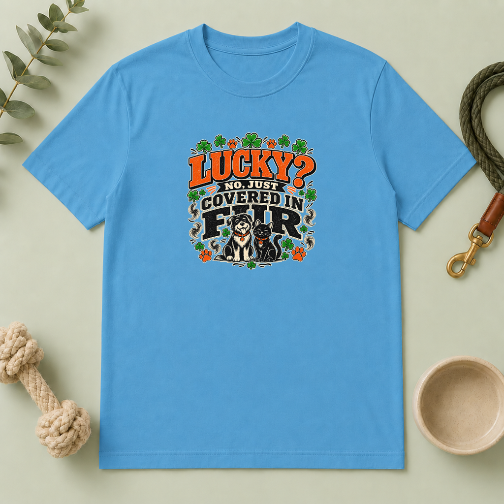 Lucky? No, Just Covered in Fur St. Patrick’s Day T-Shirt