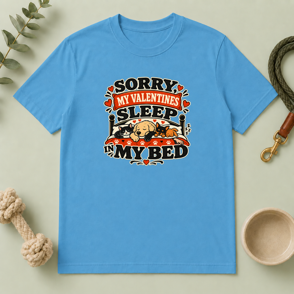 Sorry My Valentines Sleep in My Bed Pet Lover T-Shirt