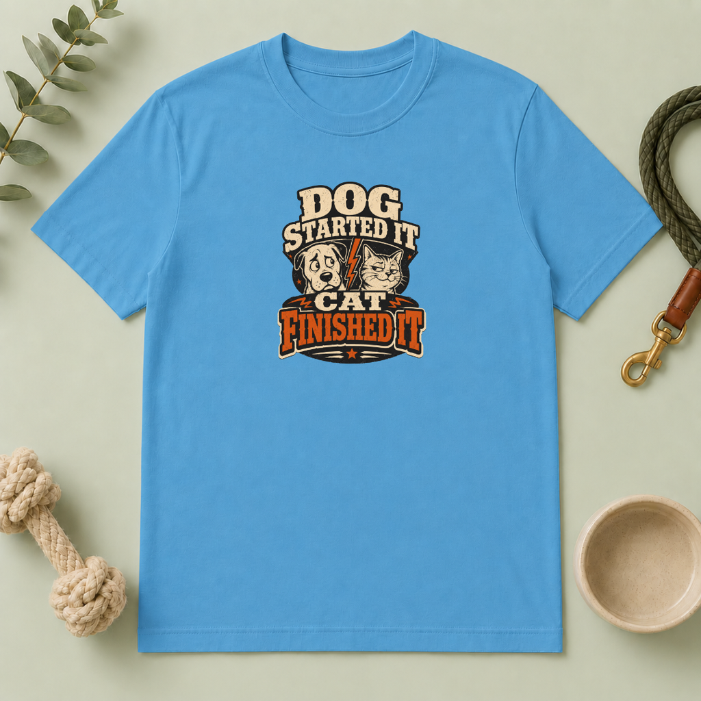 Dog Started It Cat Finished It T-Shirt