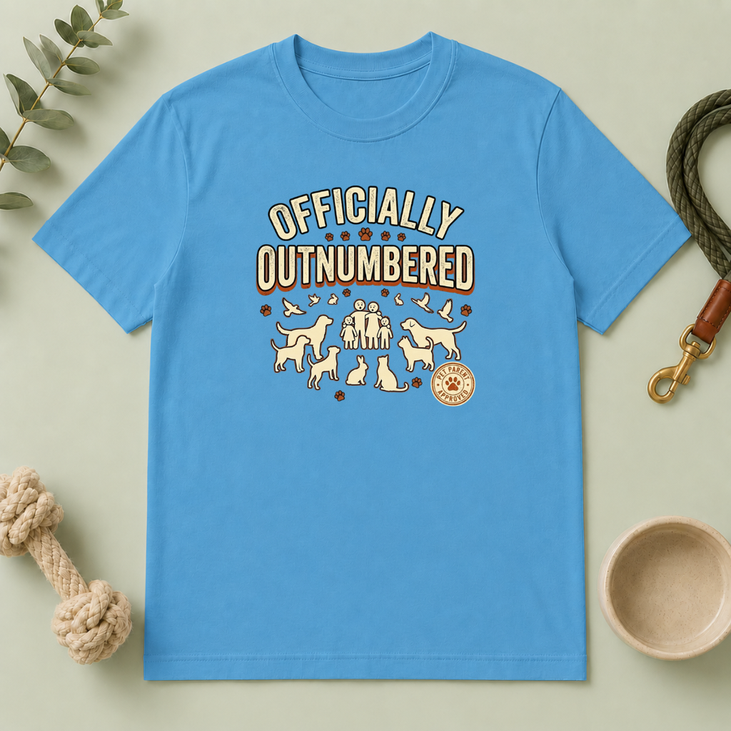 Officially Outnumbered T-Shirt — Funny Family & Pet Graphic Tee
