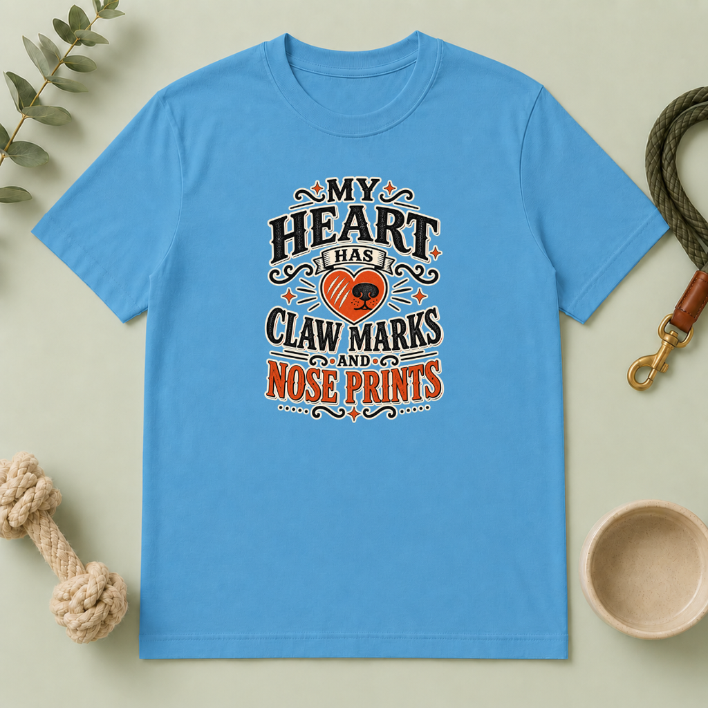 My Heart Has Claw Marks and Nose Prints Valentine Pet T-Shirt