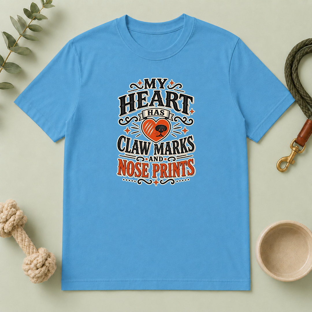 My Heart Has Claw Marks and Nose Prints Valentine Pet T-Shirt