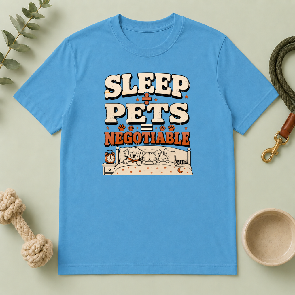 Sleep ?ú Pets = Negotiable Multi-Pet Math T-Shirt