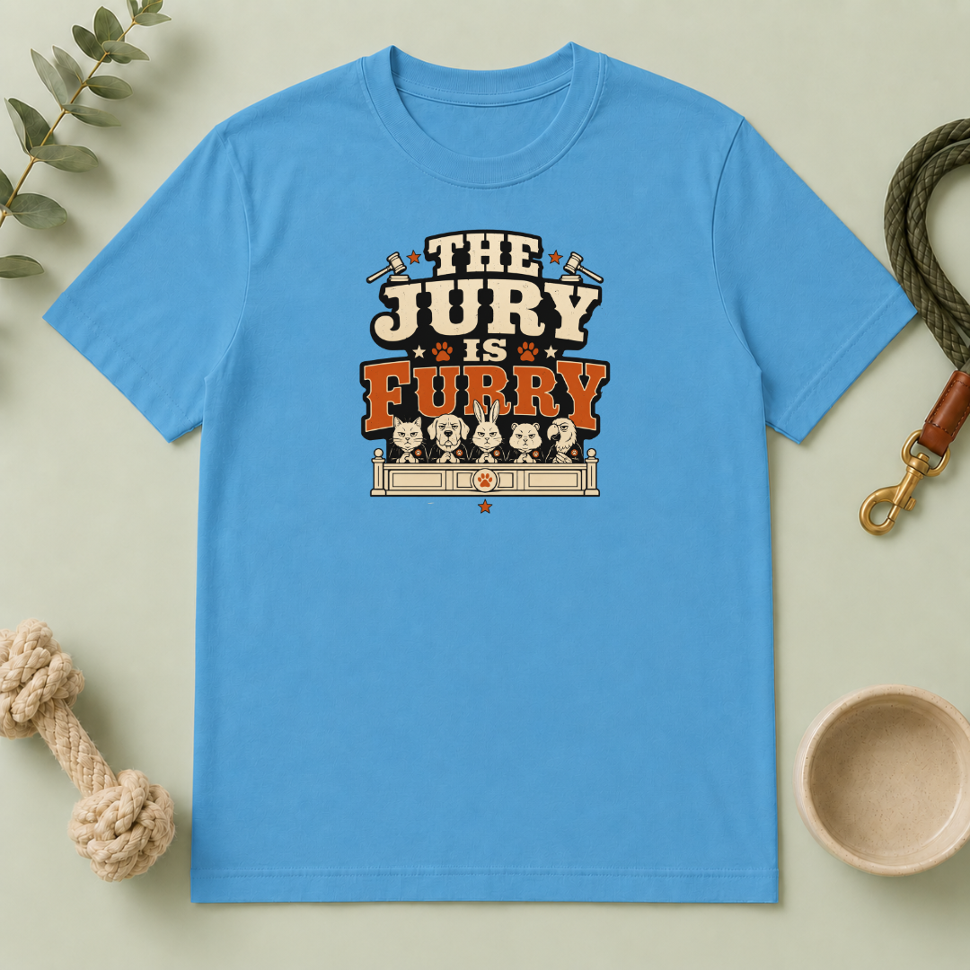 The Jury Is Furry — Funny Pet Lover Graphic Tee
