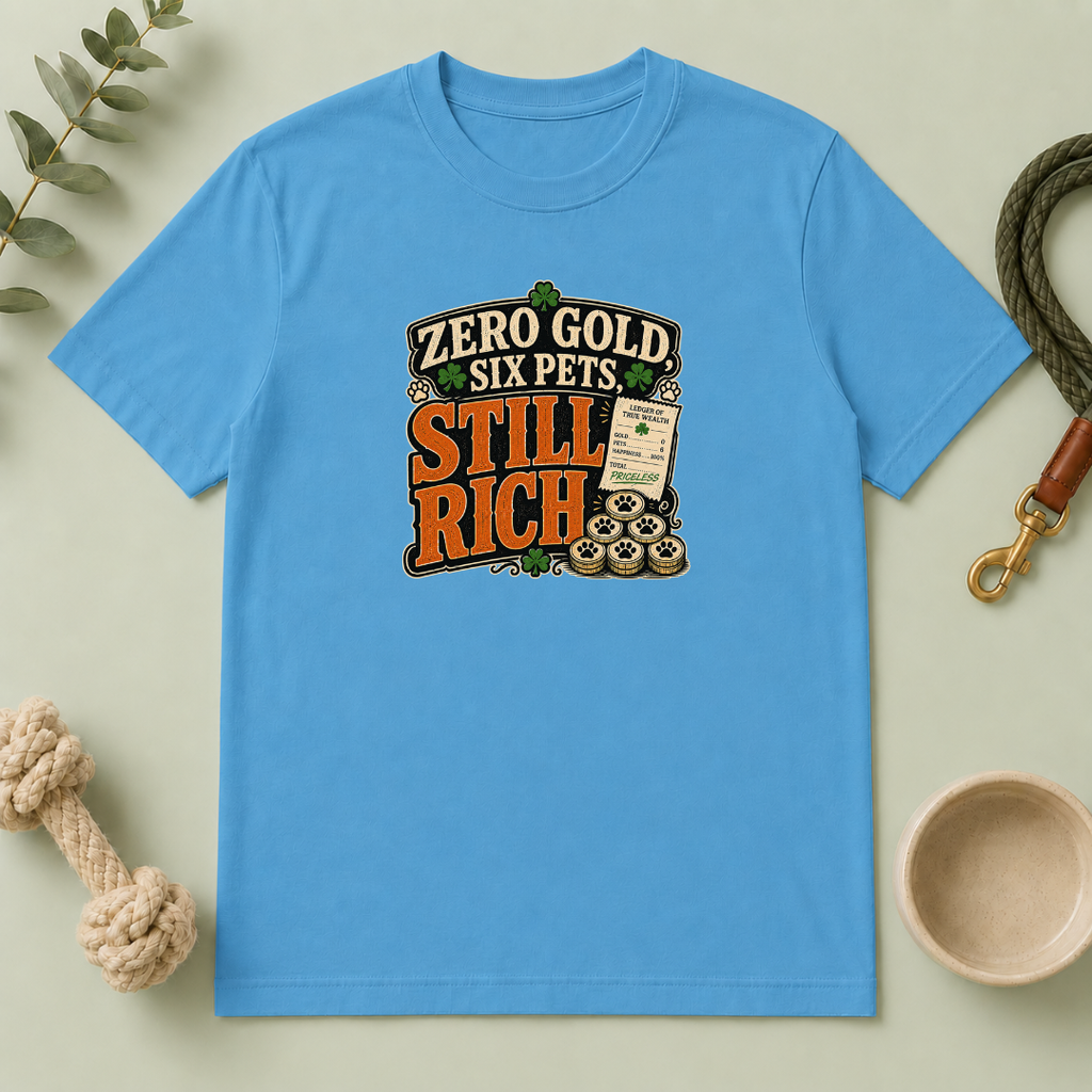 Zero Gold, Six Pets, Still Rich St. Patrick’s Day T-Shirt