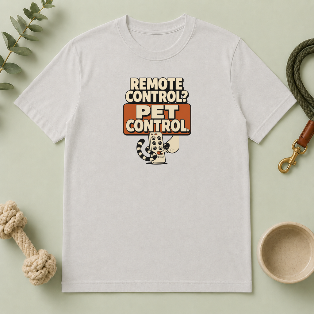 Pet Control T‑Shirt — "Remote Control? Pet Control." Retro Graphic Tee for Pet Lovers
