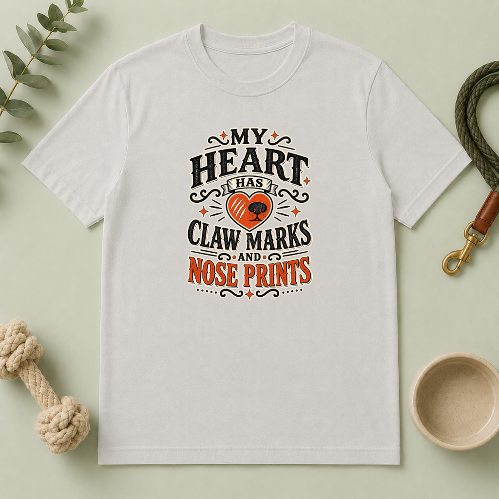 My Heart Has Claw Marks and Nose Prints Valentine Pet T-Shirt