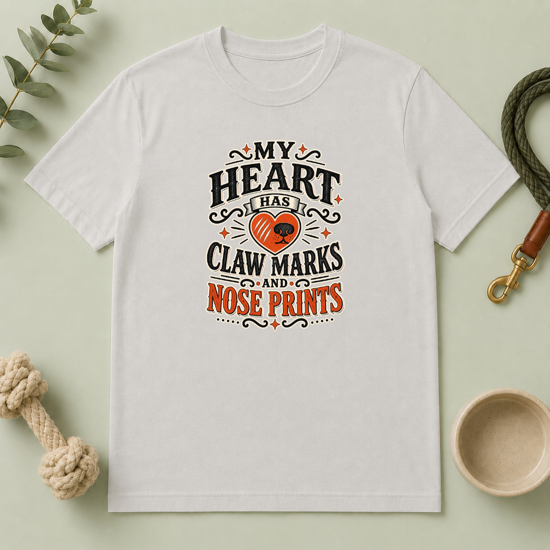 My Heart Has Claw Marks and Nose Prints Valentine Pet T-Shirt
