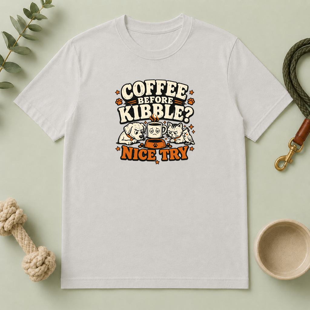 Coffee Before Kibble? Cute Pet Mom Graphic Tee