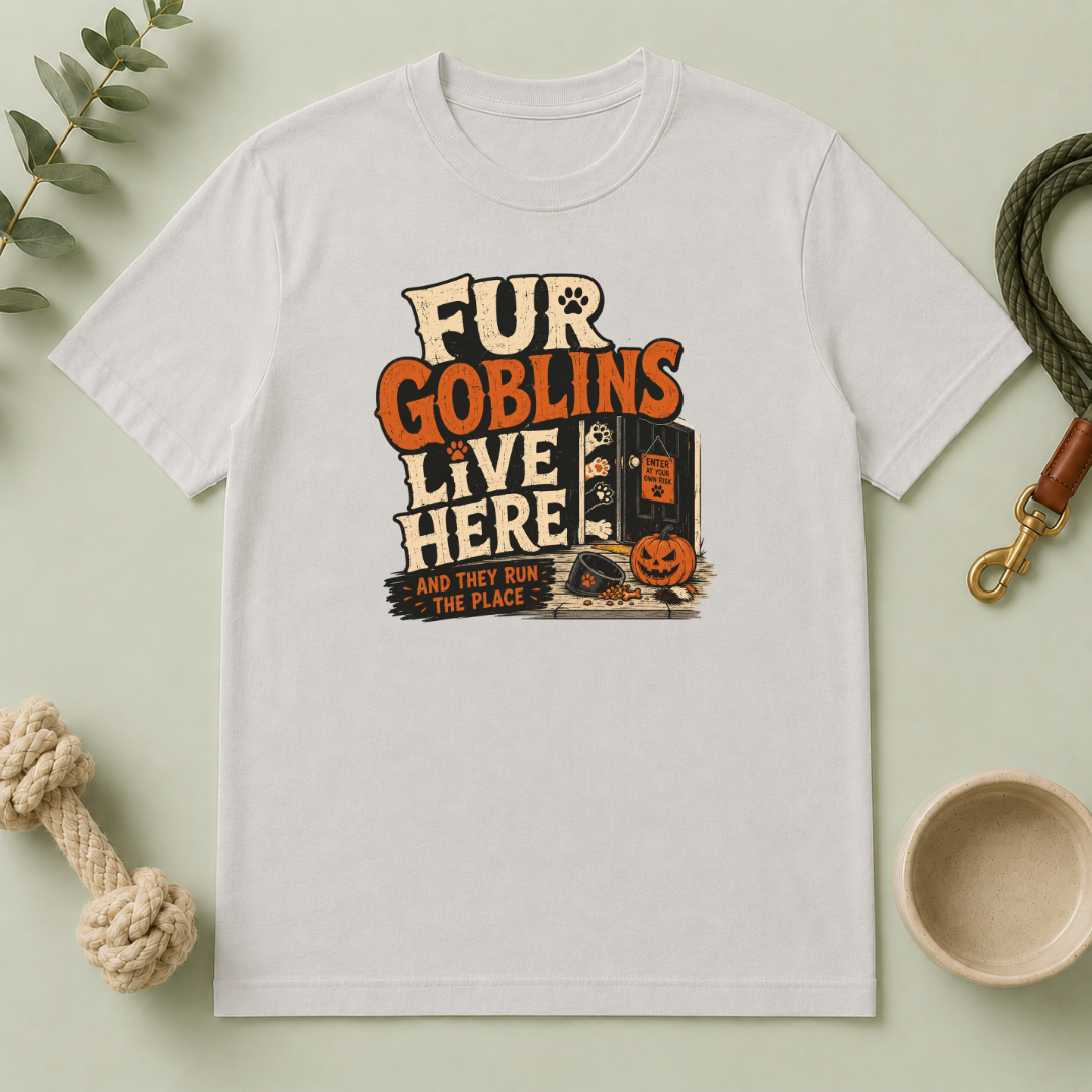 Fur Goblins Live Here Halloween Pet T-Shirt