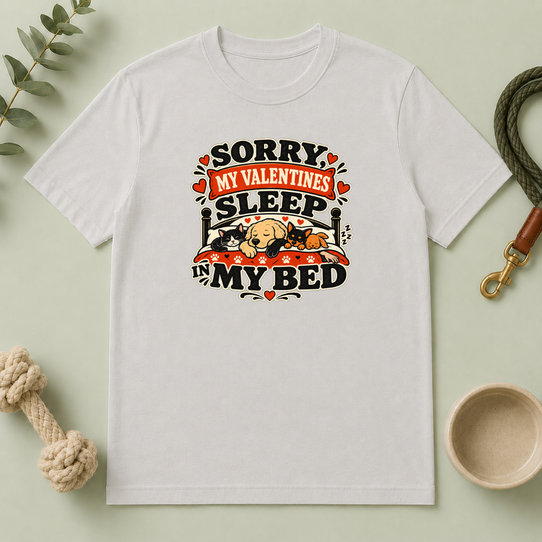 Sorry My Valentines Sleep in My Bed Pet Lover T-Shirt