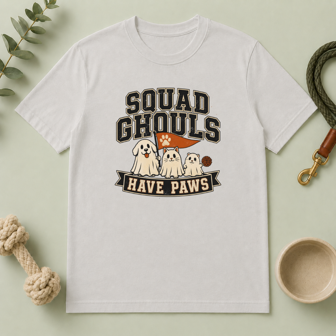 Squad Ghouls Have Paws Halloween Pet T-Shirt