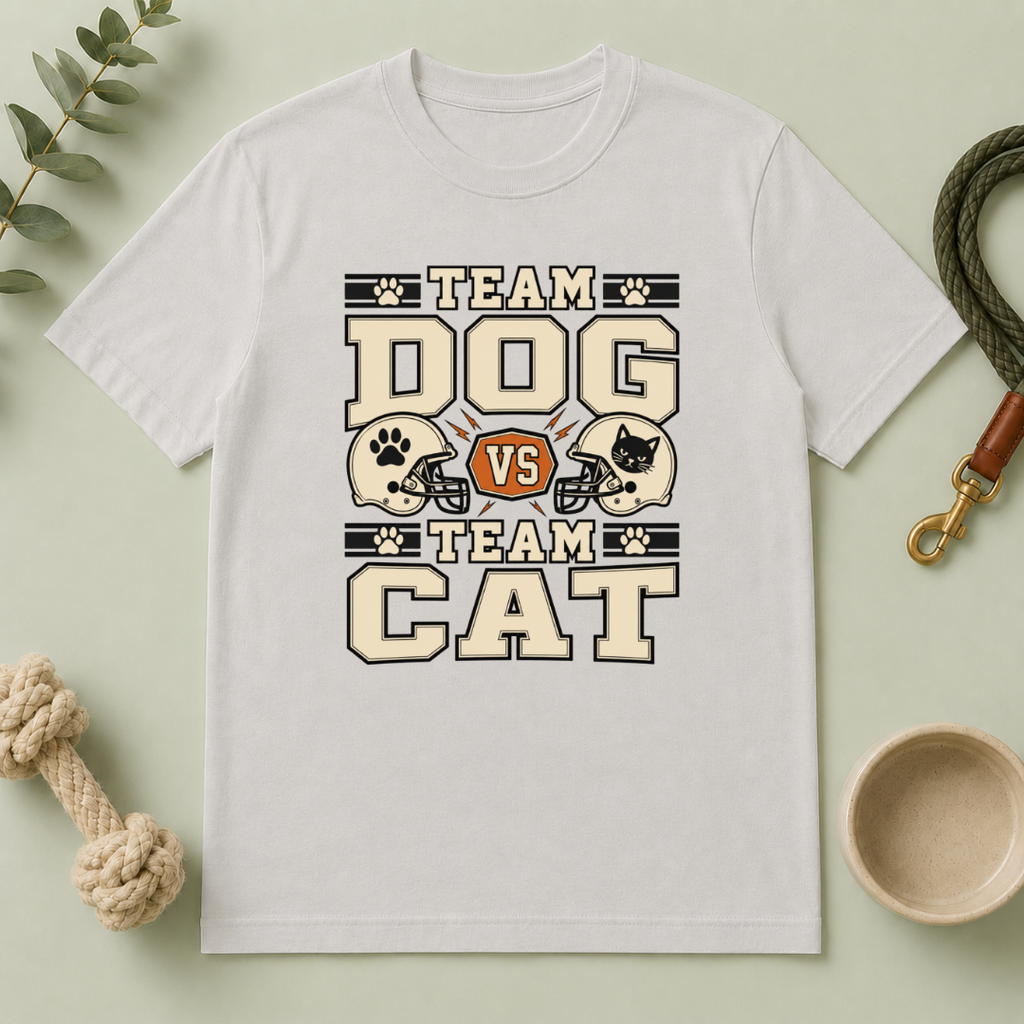 Team Dog vs. Team Cat – Dog & Cat Rivalry T-Shirt