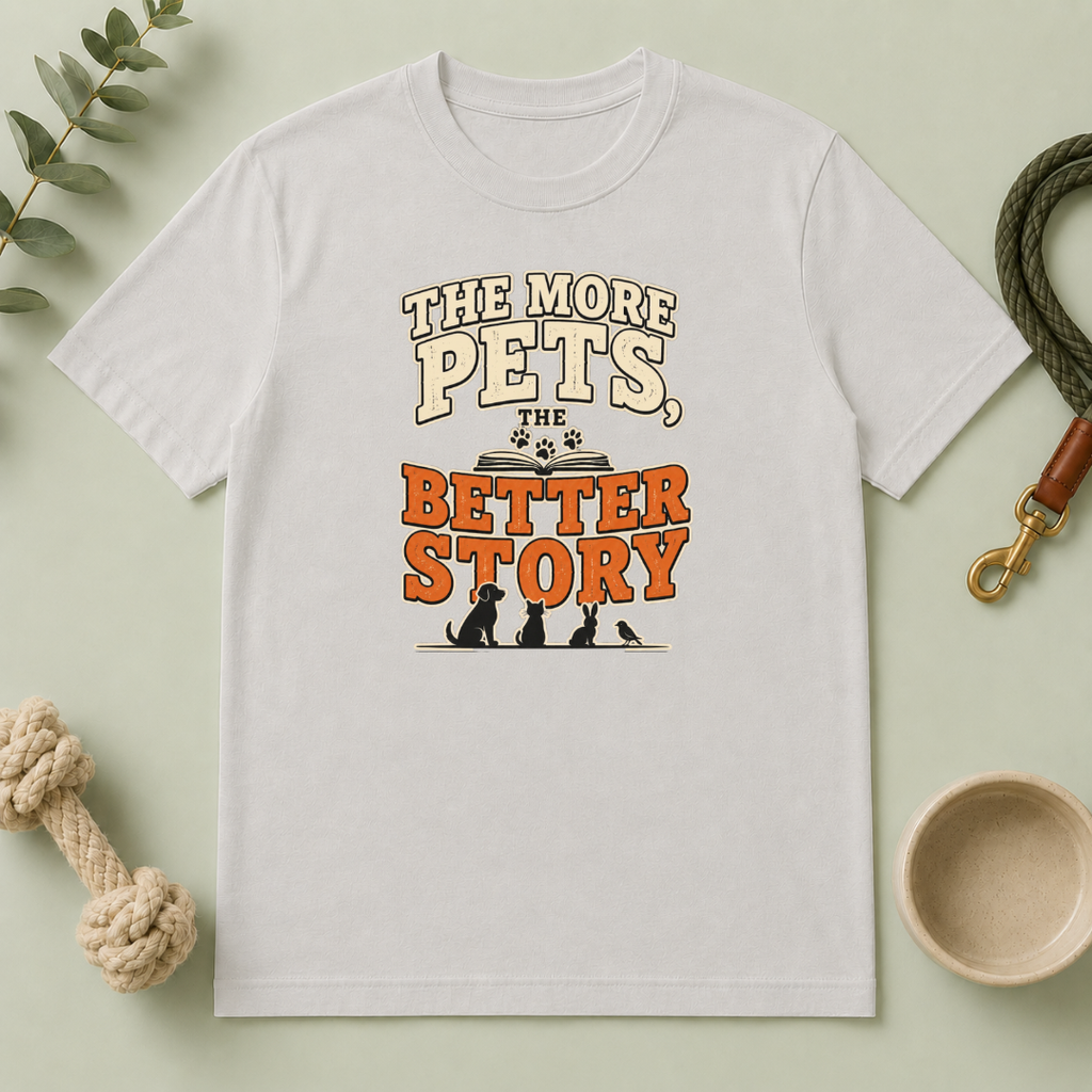 The More Pets, The Better Story T-Shirt — Funny Retro Pet Lover Tee