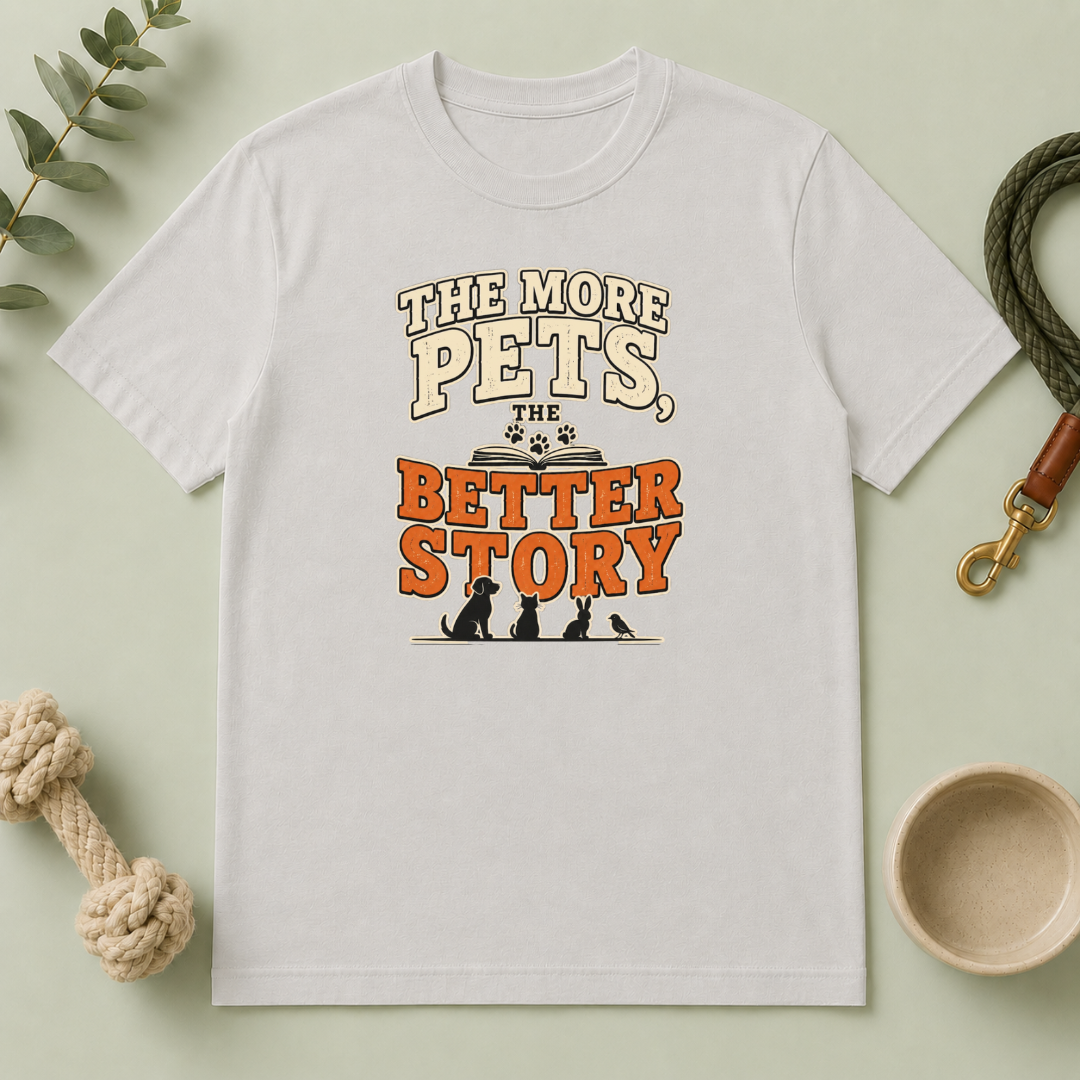 The More Pets, The Better Story T-Shirt — Funny Retro Pet Lover Tee