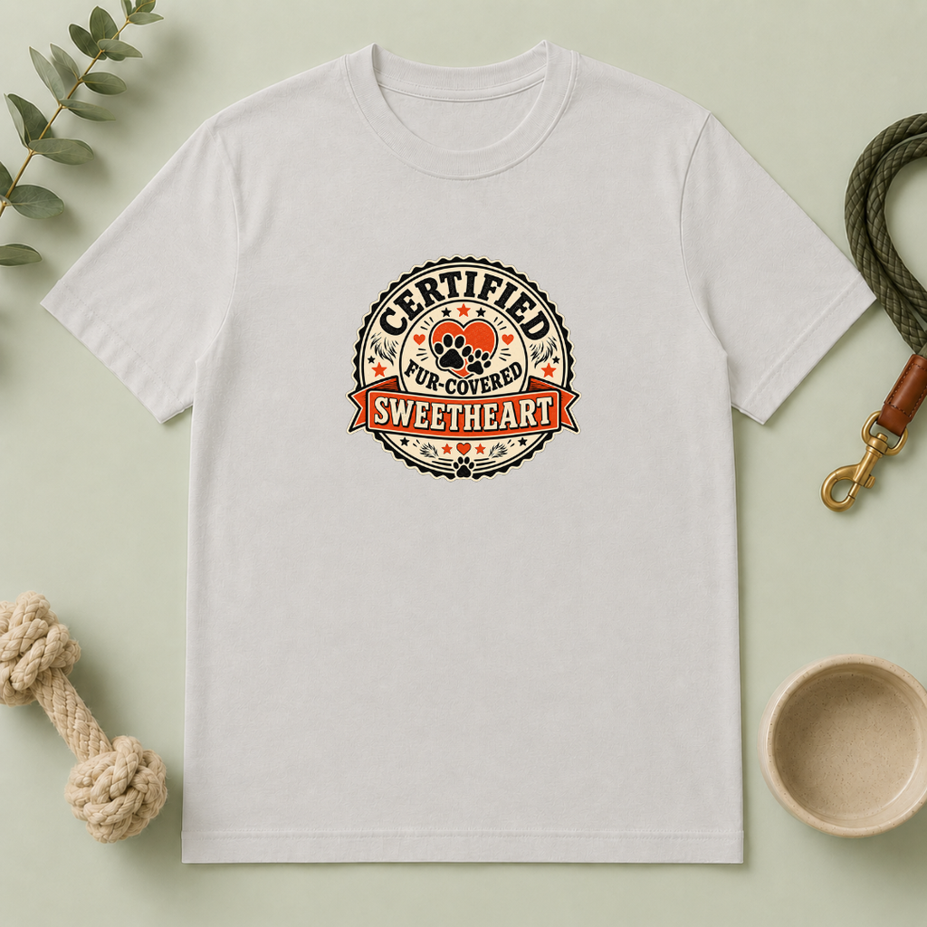 Certified Fur-Covered Sweetheart Valentine Pet Parent T-Shirt