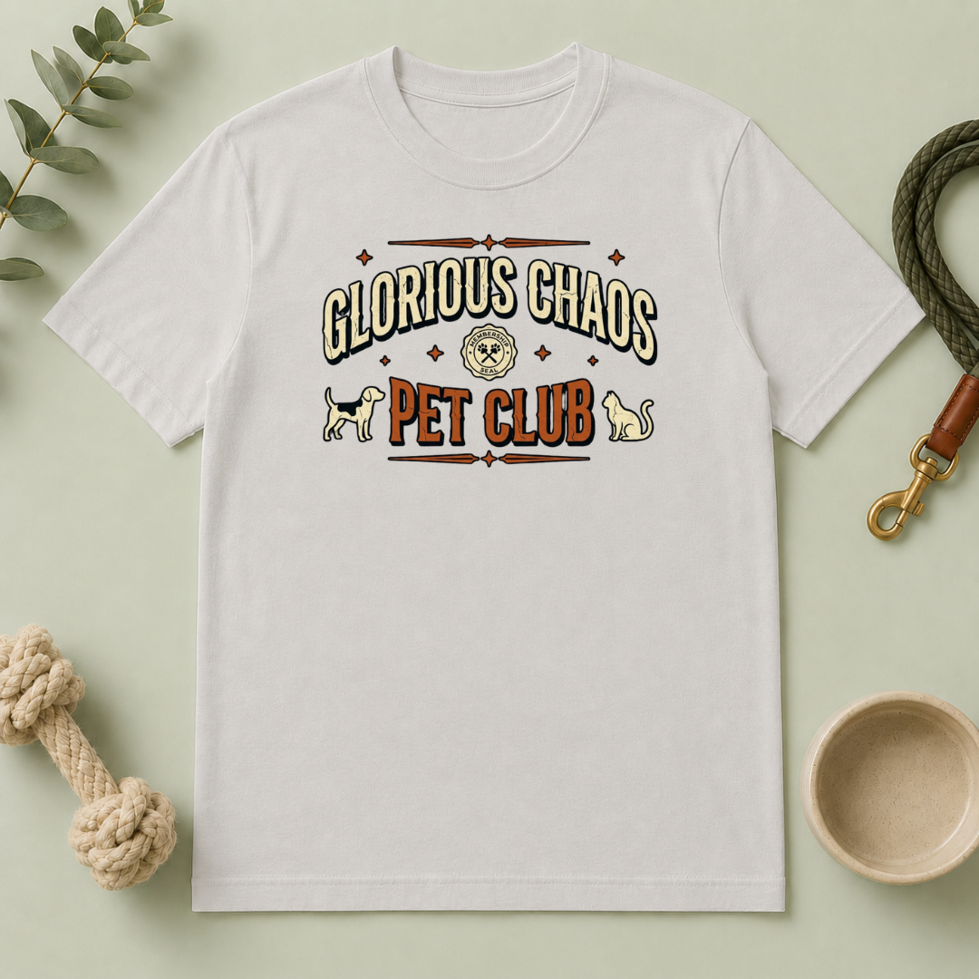 "Glorious Chaos Pet Club" Graphic Tee for Dog & Cat Lovers