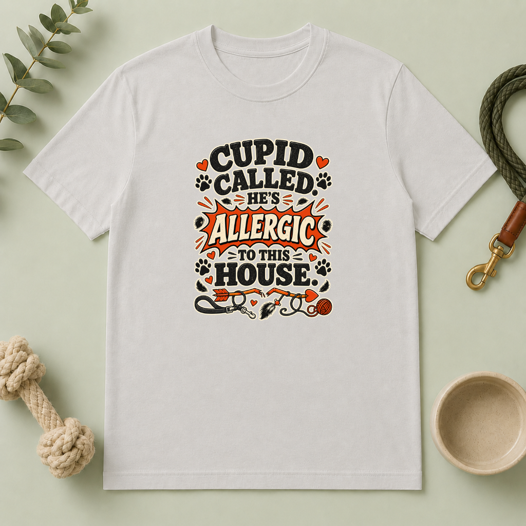 Cupid Called He’s Allergic to This House Valentine Pet T-Shirt