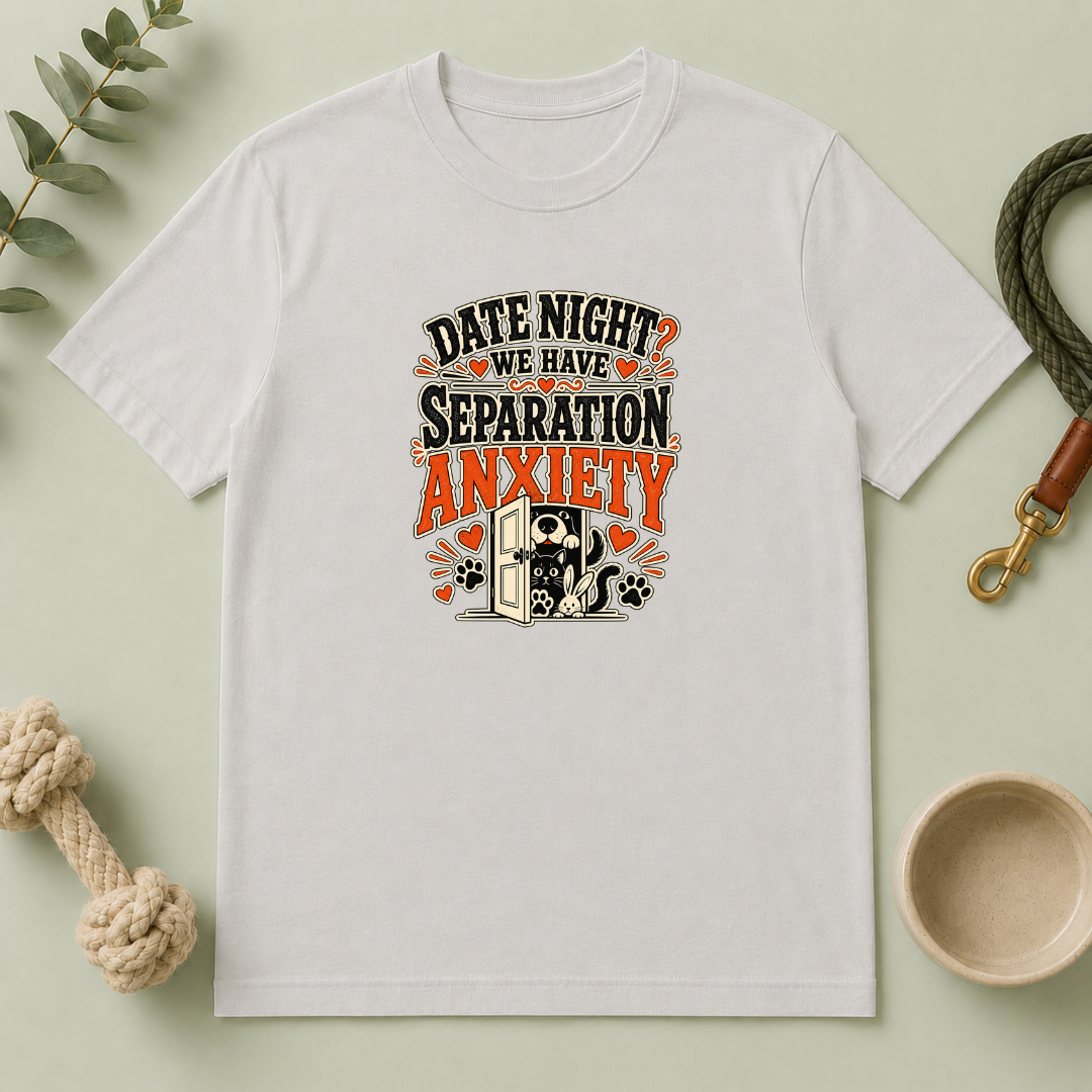 Date Night Separation Anxiety Valentine Pet T-Shirt
