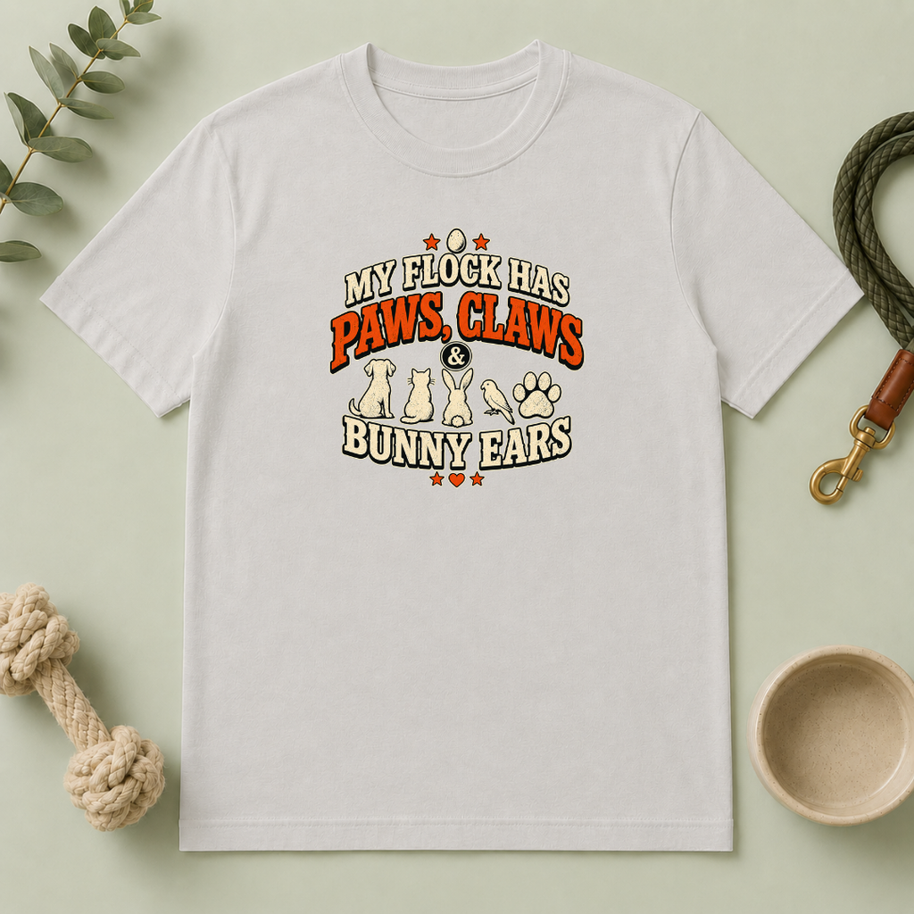 My Flock Has Paws, Claws & Bunny Ears Tee