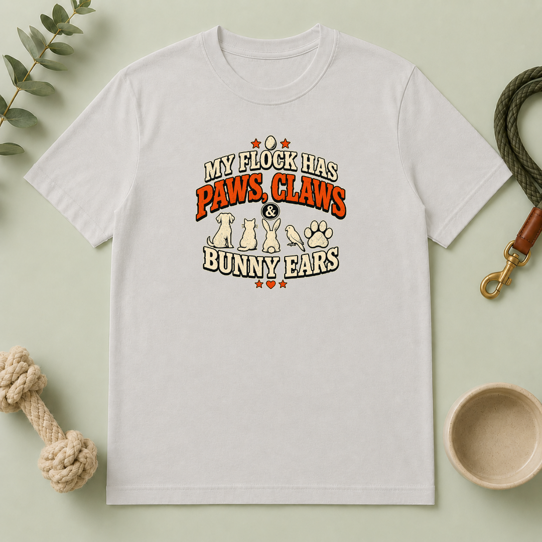 My Flock Has Paws, Claws & Bunny Ears Tee