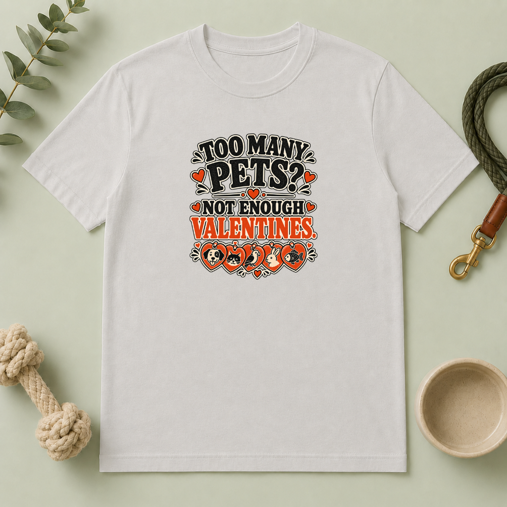 Too Many Pets Not Enough Valentines Pet Lover T-Shirt