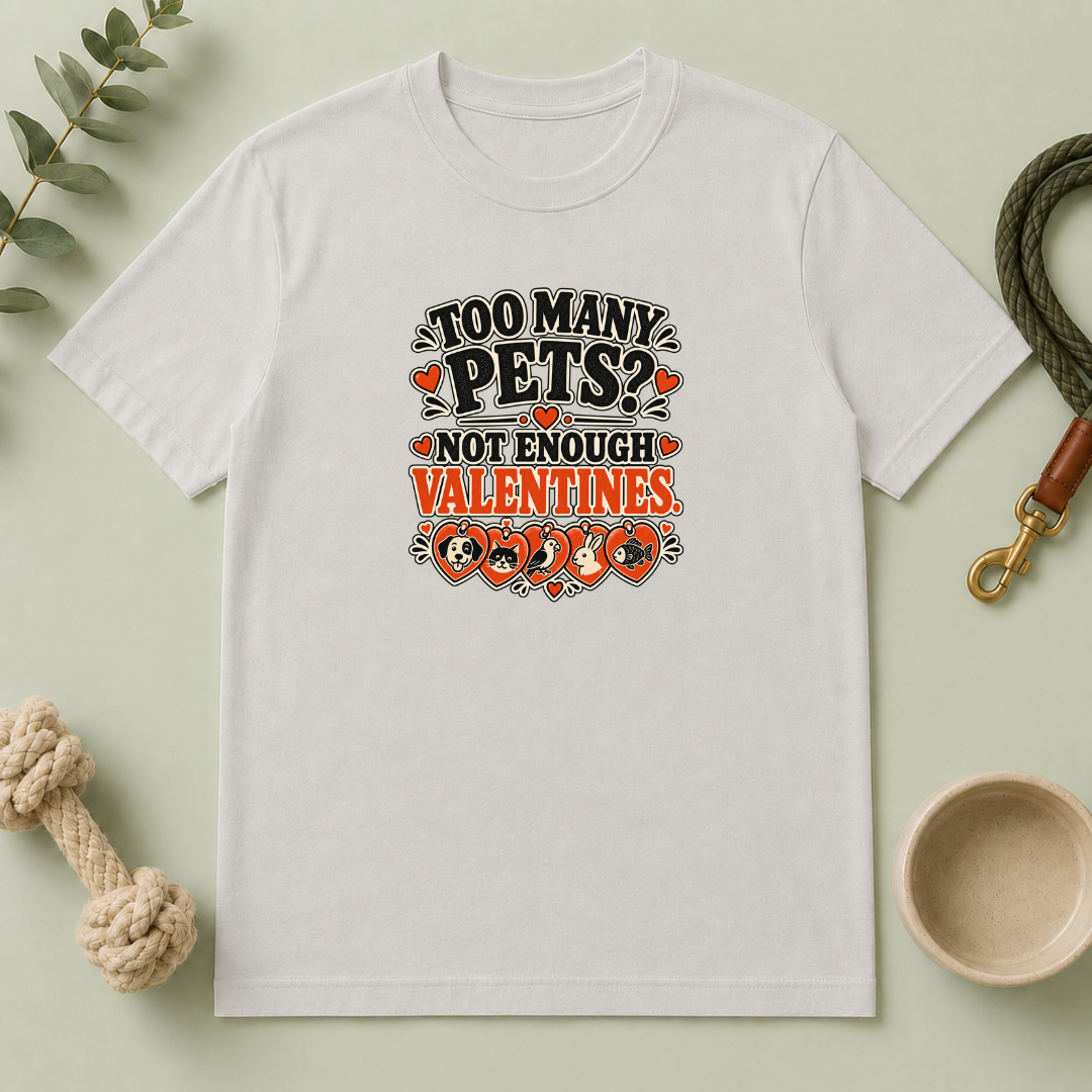 Too Many Pets Not Enough Valentines Pet Lover T-Shirt