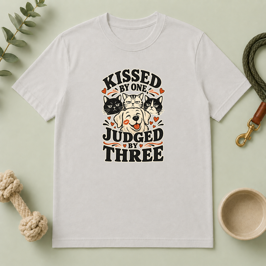 Kissed by One Judged by Three Valentine Pet T-Shirt