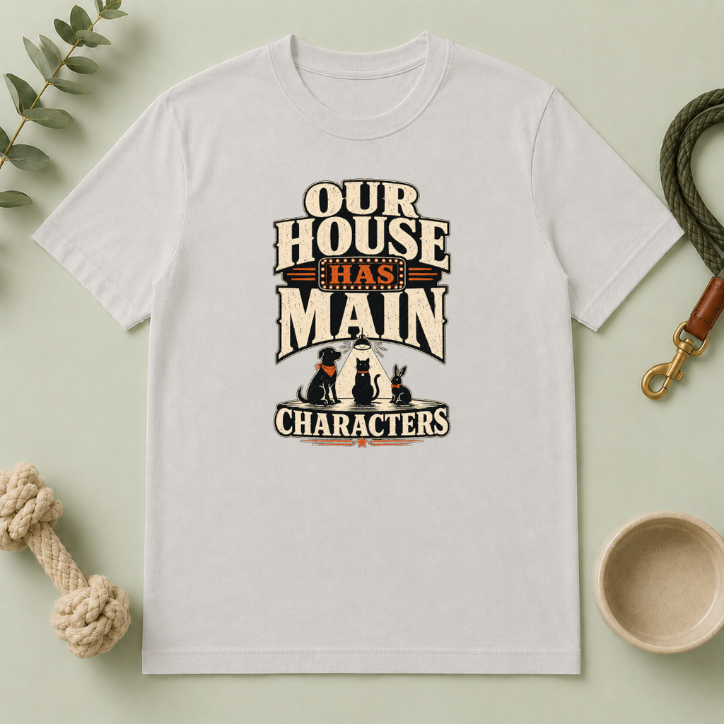 "Our House Has Main Characters" Vintage Graphic Tee