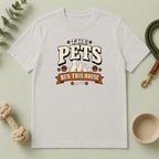 Pet Lover T‑Shirt — "The Pets Run This House" Retro Graphic