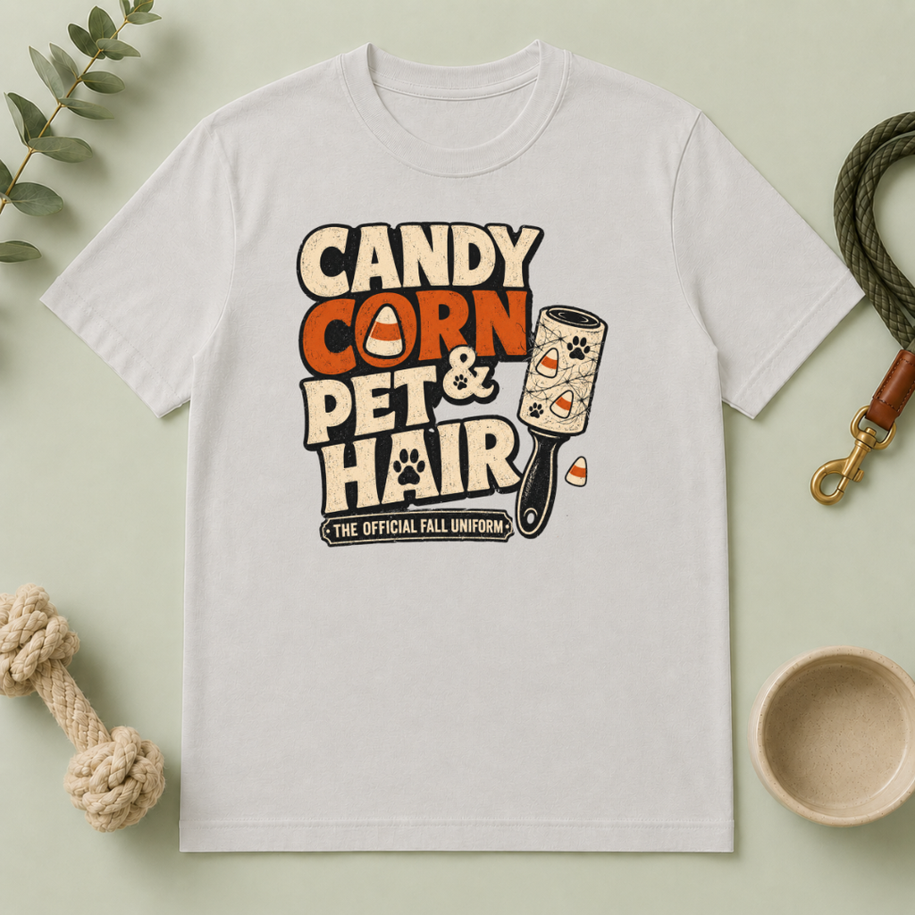Candy Corn & Pet Hair Halloween T-Shirt